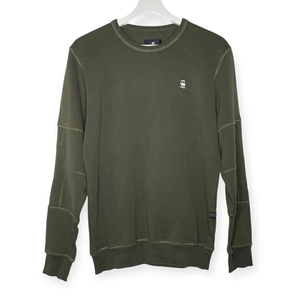 G Star Raw Correctline Sweatshirt Green Long Sleeve Crewneck Women’s Size Large